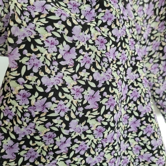 Blush & Day Black Floral Tiered Babydoll Mini Dress M Dark Romantic‎ Whimsigoth - Picture 11 of 14